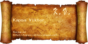 Kapsa Viktor névjegykártya